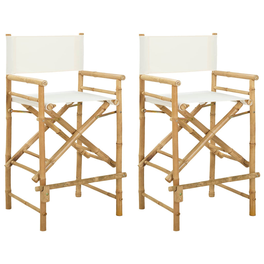 vidaXL Klappstuhl für Regisseure 2 pcs Natur Bambus