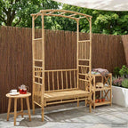 vidaXL Gartenbogen mit Bank Natur 115 x 50 x 205 cm Bambus