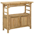 vidaXL Konsolentisch mit Regal mit Tür Natur 80 x 35 x 75 cm Bambus