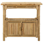 vidaXL Konsolentisch mit Regal mit Tür Natur 80 x 35 x 75 cm Bambus
