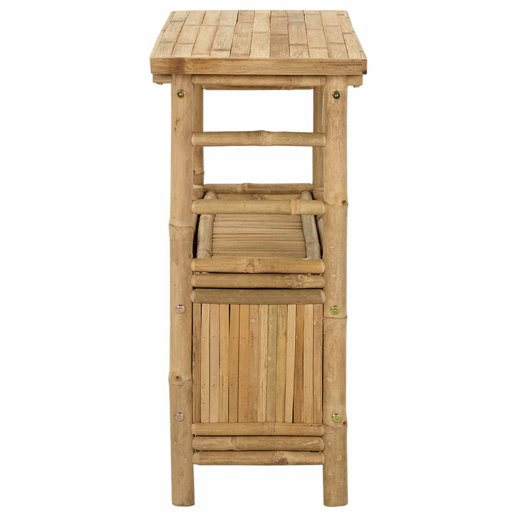 vidaXL Konsolentisch mit Regal mit Tür Natur 80 x 35 x 75 cm Bambus
