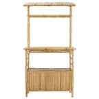 vidaXL Outdoor Bartisch mit Speicher Natur 110 x 50 x 210 cm Bambus