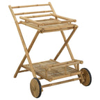 vidaXL Teewagen mit Rädern Natur 79 x 67,5 x 84 cm Bambus