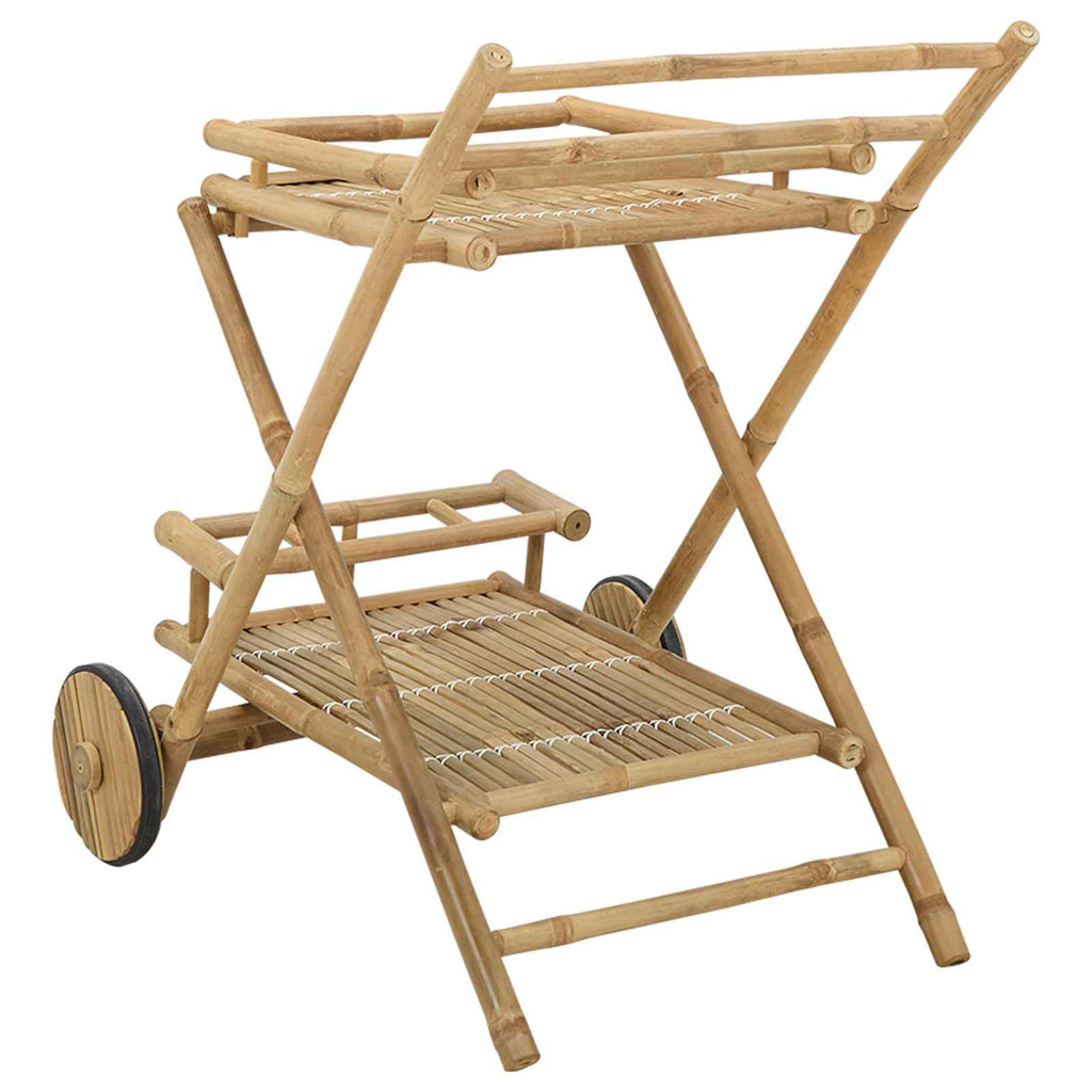 vidaXL Teewagen mit Rädern Natur 79 x 67,5 x 84 cm Bambus