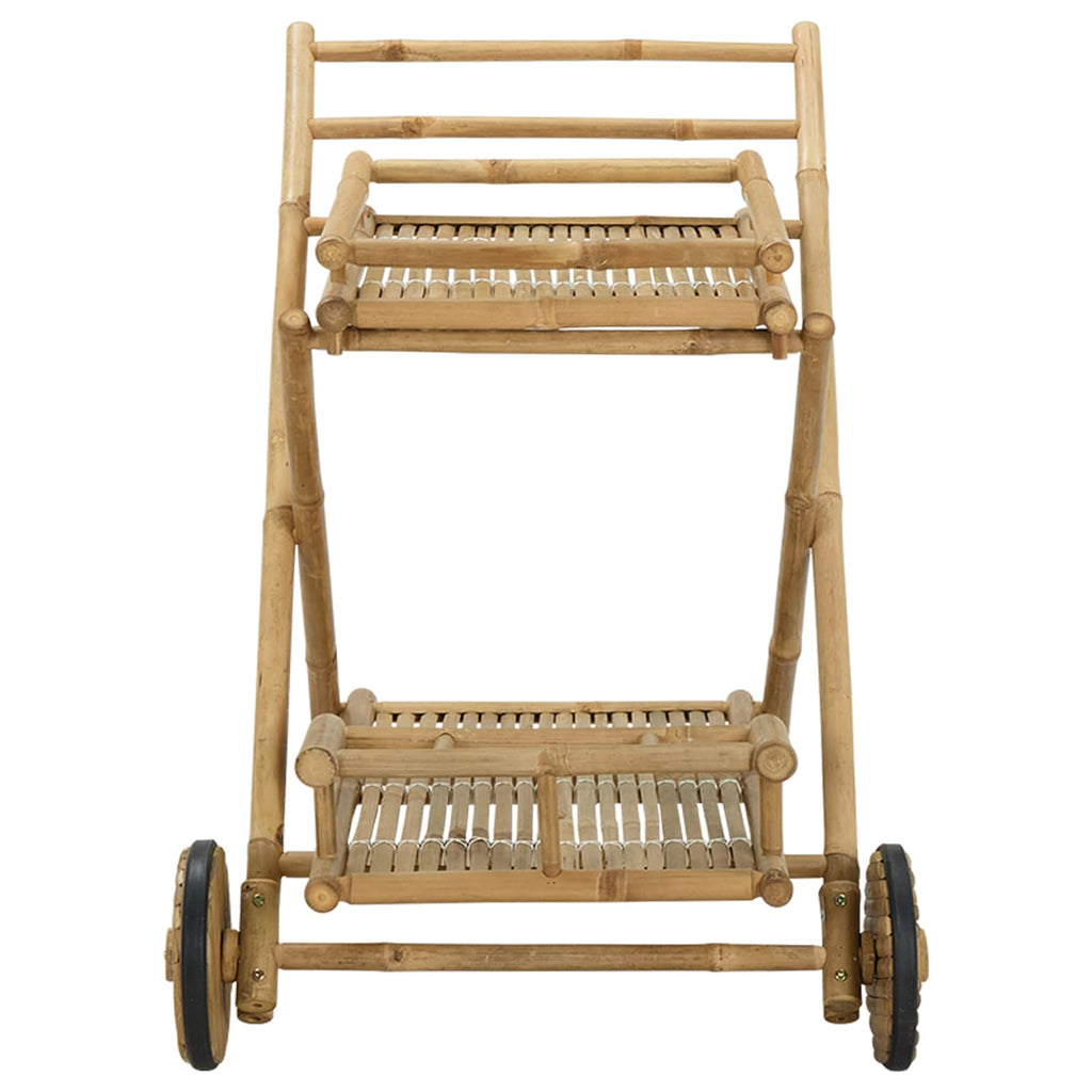 vidaXL Teewagen mit Rädern Natur 79 x 67,5 x 84 cm Bambus