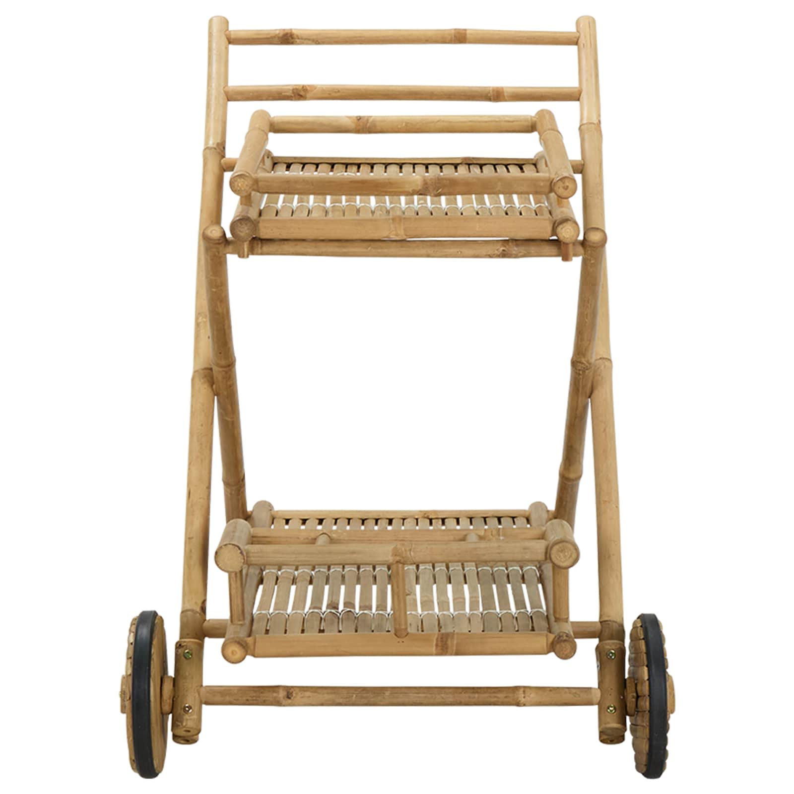 vidaXL Teewagen mit Rädern Natur 79 x 67,5 x 84 cm Bambus