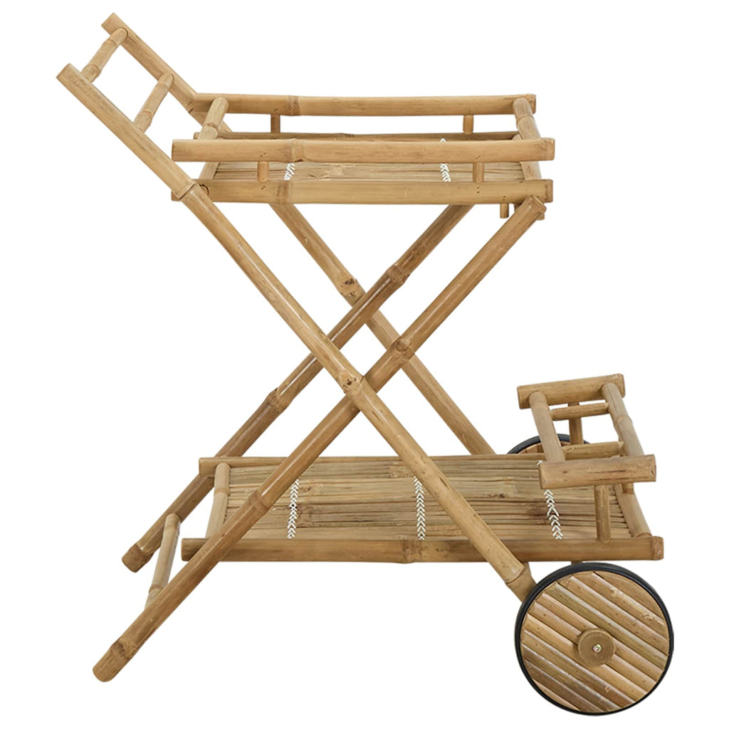 vidaXL Teewagen mit Rädern Natur 79 x 67,5 x 84 cm Bambus