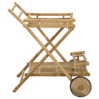 vidaXL Teewagen mit Rädern Natur 79 x 67,5 x 84 cm Bambus