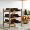 vidaXL Weinregal Natur 32,5 x 29,5 x 36 cm Bambus