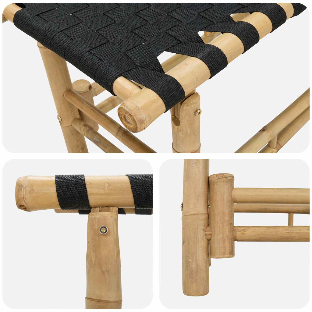 vidaXL Gartenbank 80 x 38 x 40 cm Bambus Natur Rechtwinklig