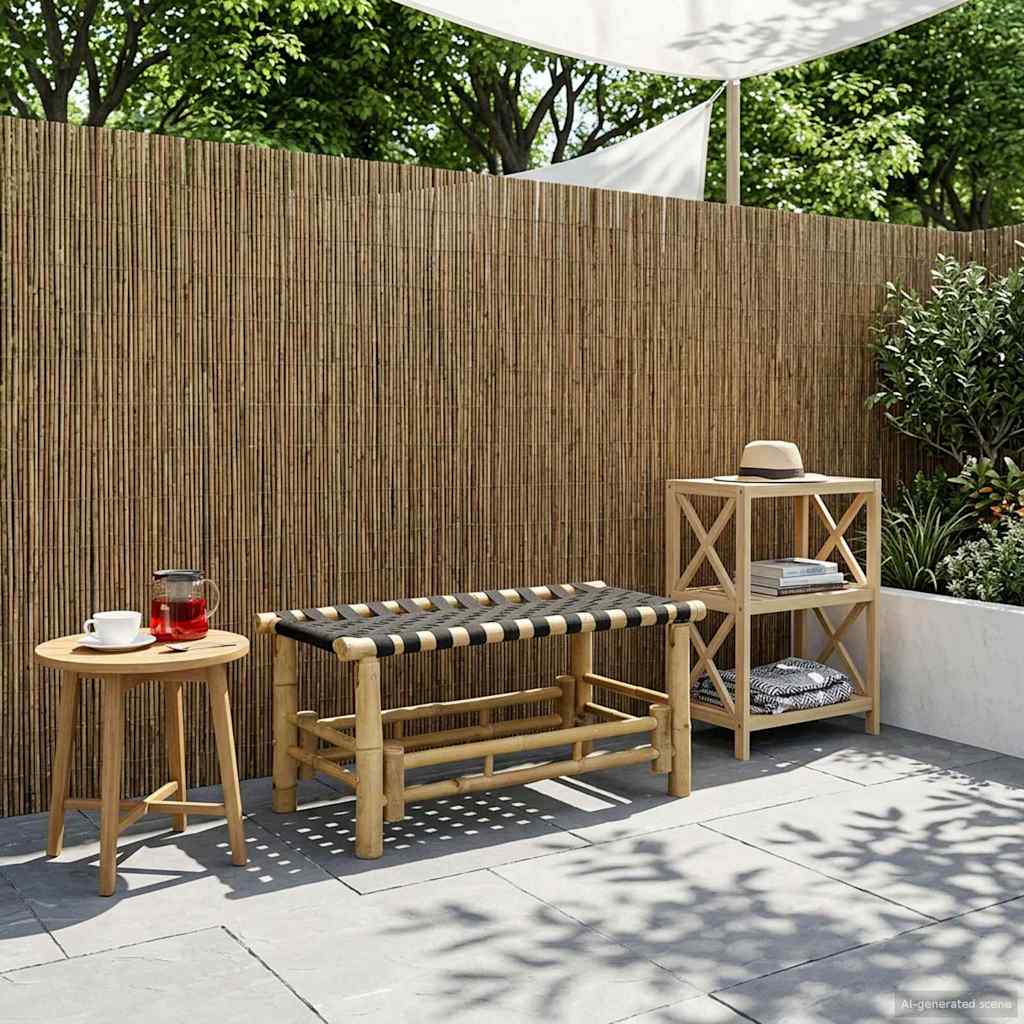vidaXL Gartenbank 80 x 38 x 40 cm Bambus Natur Rechtwinklig