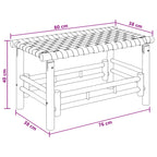 vidaXL Gartenbank 80 x 38 x 40 cm Bambus Natur Rechtwinklig