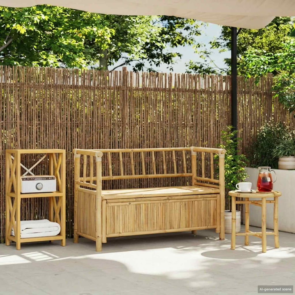 vidaXL Garten-Aufbewahrungsbank 110 x 47 x 80 cm Bambus Natur