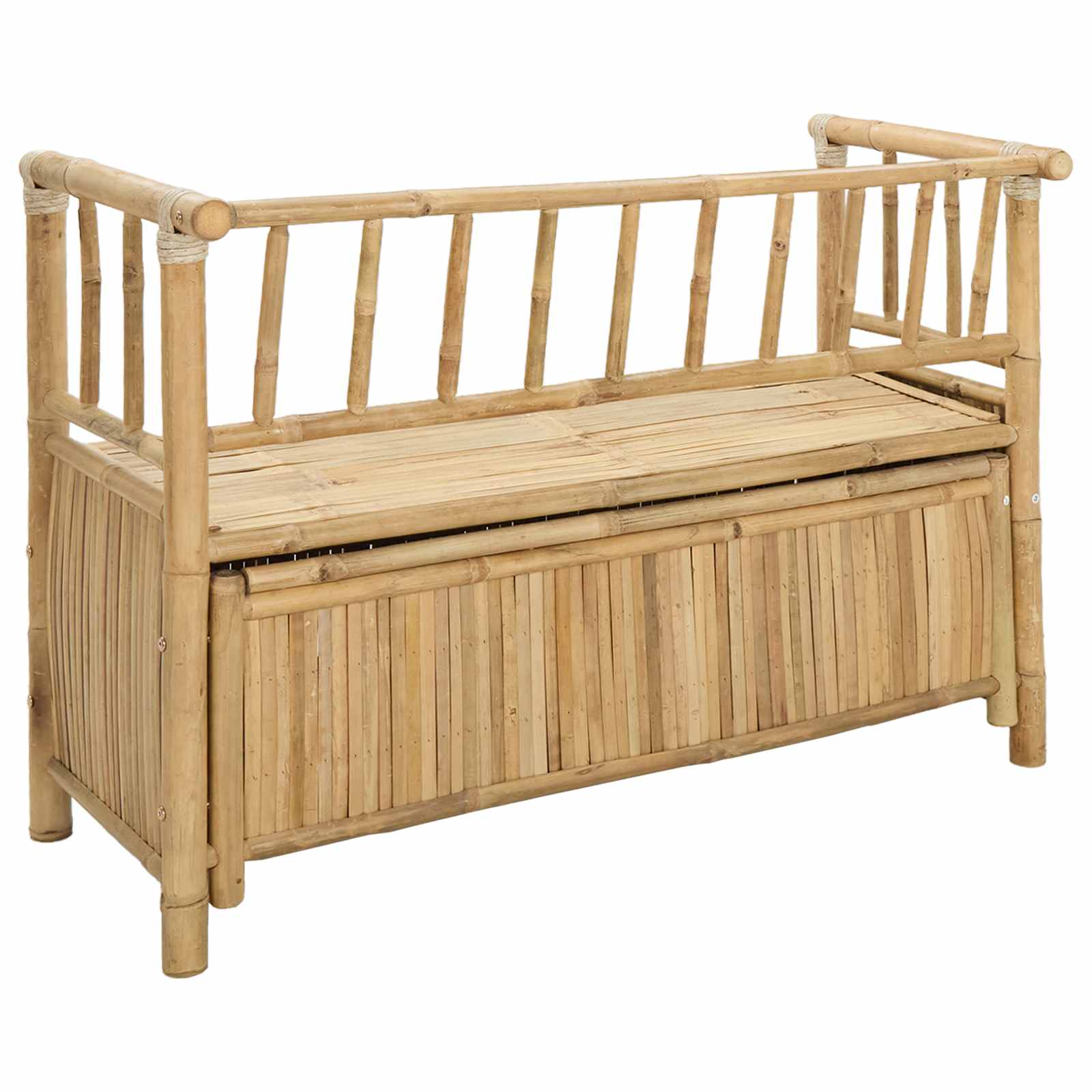 vidaXL Garten-Aufbewahrungsbank 110 x 47 x 80 cm Bambus Natur