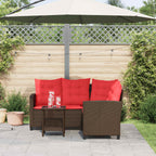 vidaXL Outdoor-Sofagarnitur mit Kissen 2 pcs Braun und Rot Poly-Rattan