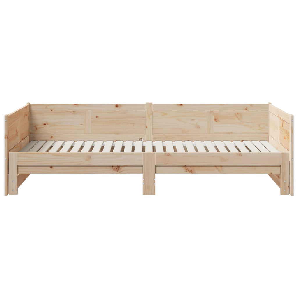 vidaXL Ausziehbares Tagesbett Natur 180 x 200 cm Massives Kiefernholz