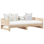 vidaXL Ausziehbares Tagesbett Natur 180 x 200 cm Massives Kiefernholz