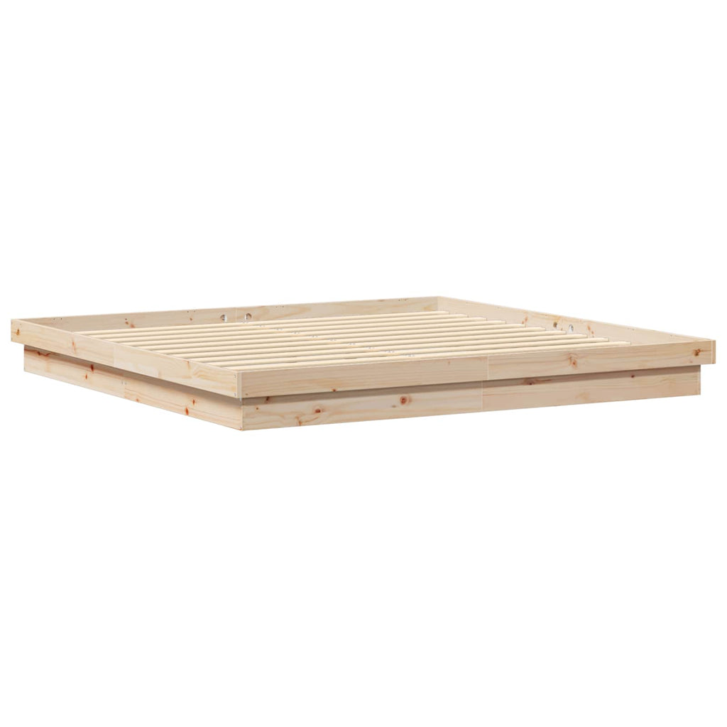 vidaXL Bettrahmen Natur 200 x 200 cm Massives Kiefernholz