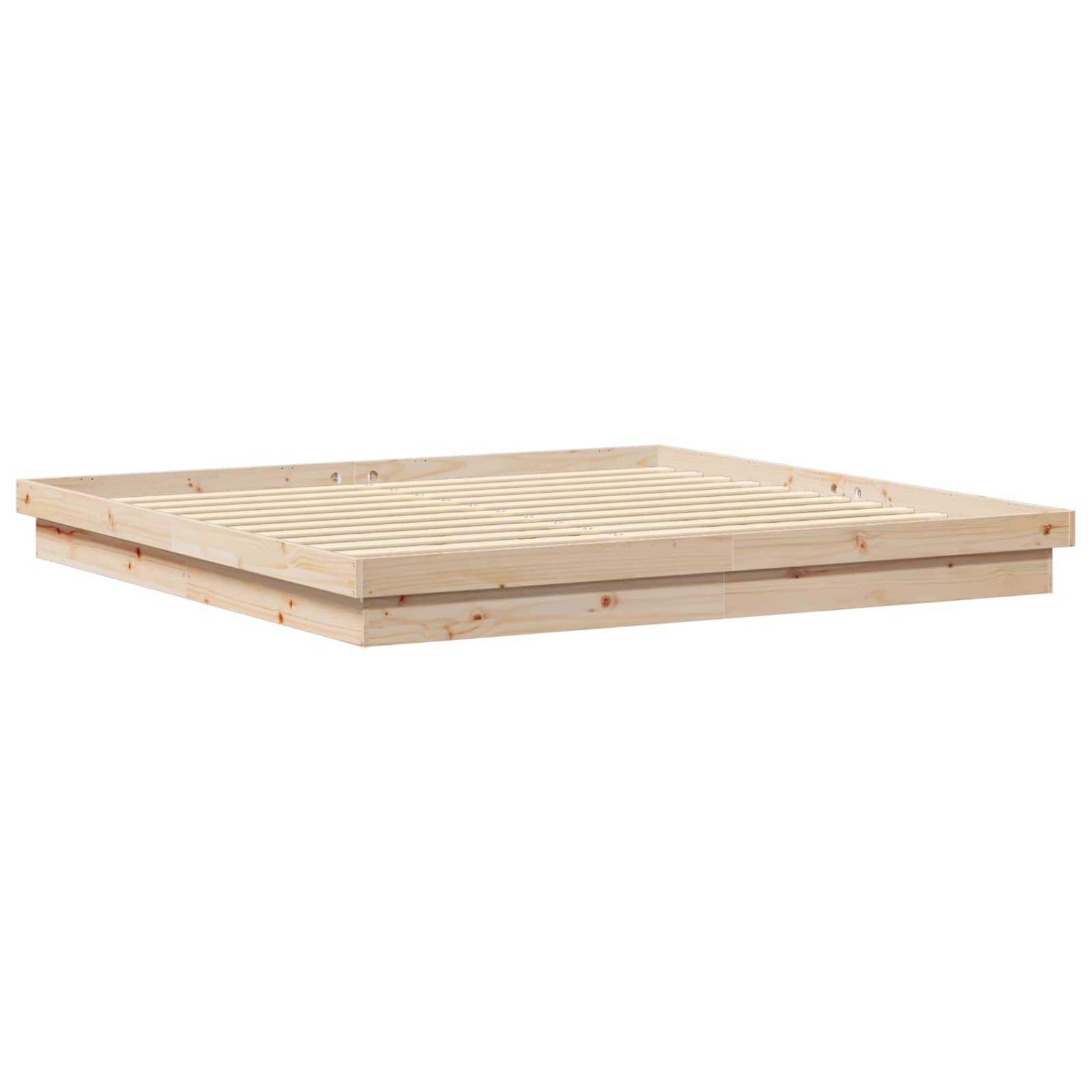 vidaXL Bettrahmen Natur 200 x 200 cm Massives Kiefernholz