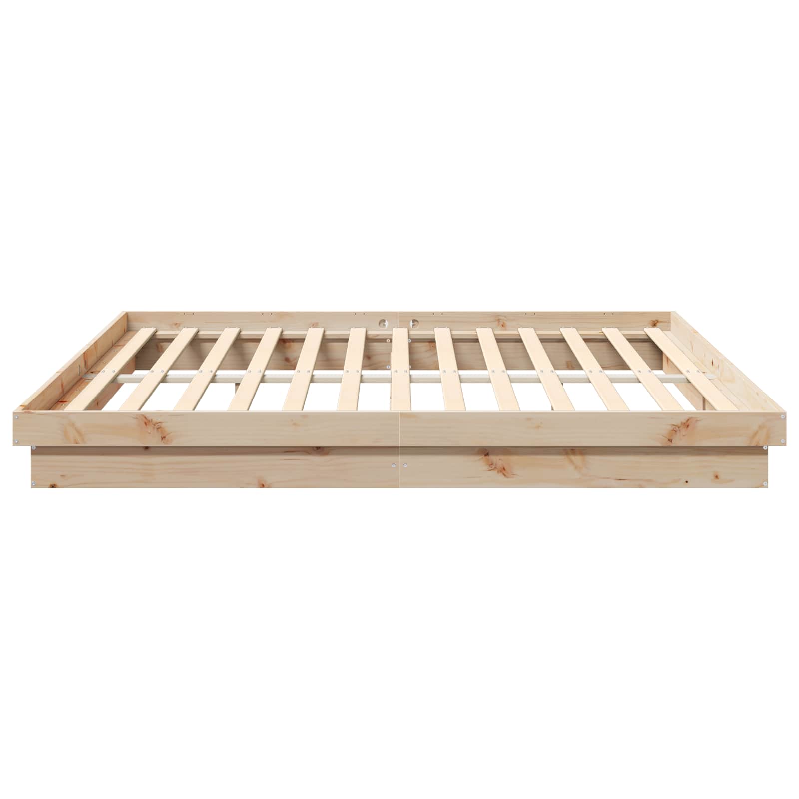 vidaXL Bettrahmen Natur 200 x 200 cm Massives Kiefernholz