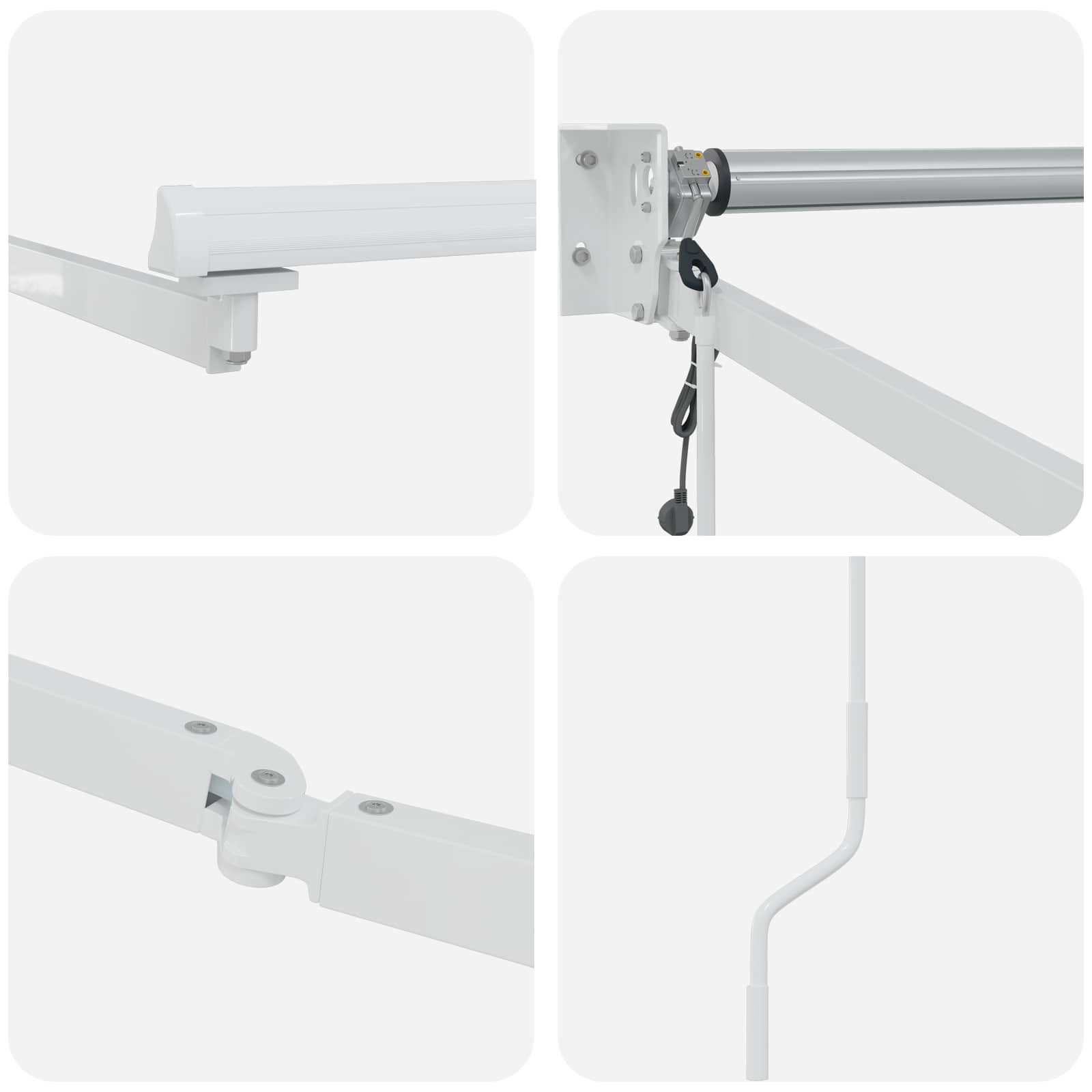 vidaXL Elektrisches Markisenrahmen Weiß 2,5 x 2 m Aluminium