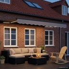 vidaXL Manueller Markisenrahmen mit LEDs Weiß 2,5 x 2 m Aluminium