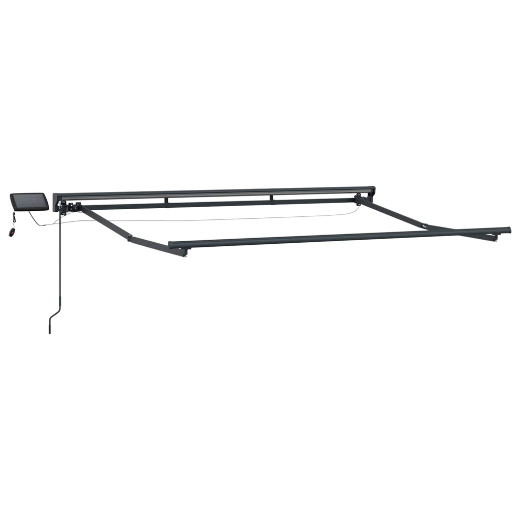 vidaXL Manueller Markisenrahmen mit LEDs Anthrazit 3,5 x 2,5 m