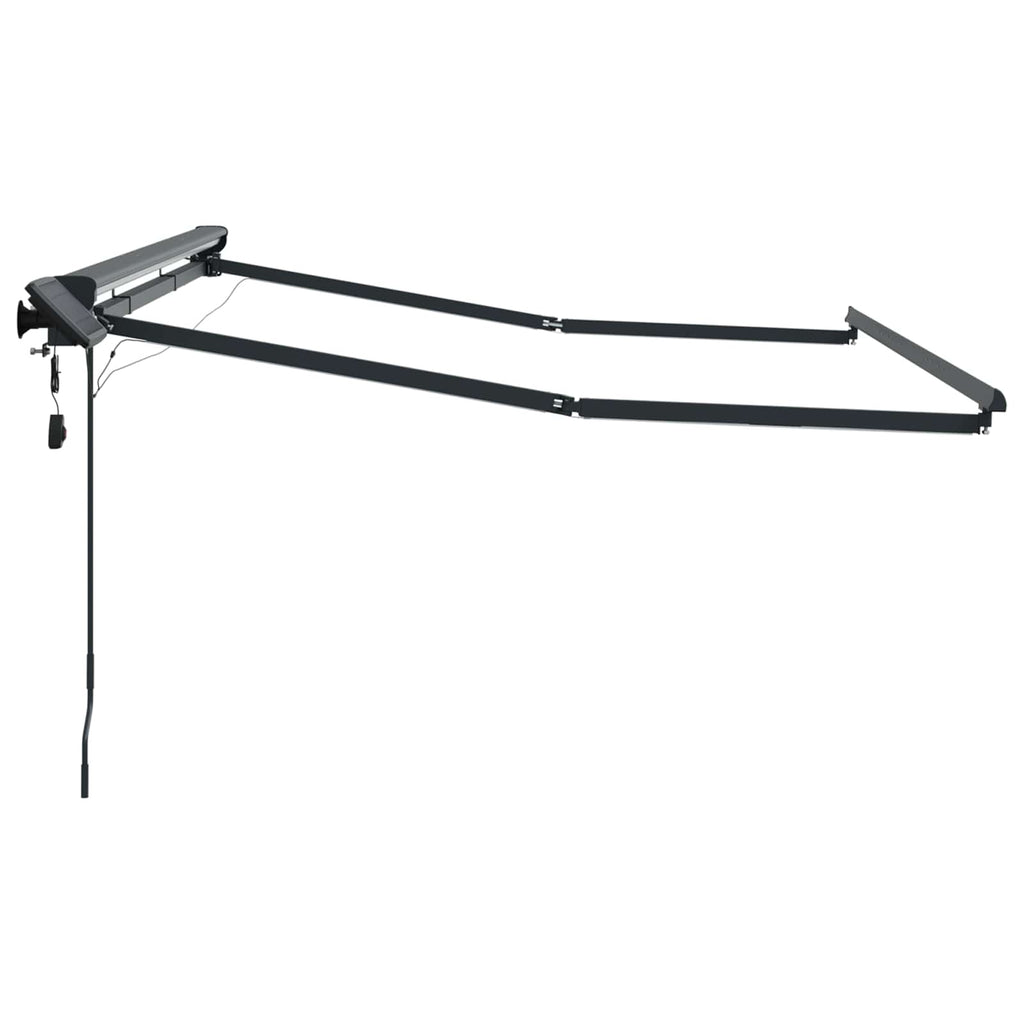vidaXL Manueller Markisenrahmen mit LEDs Anthrazit 3,5 x 2,5 m