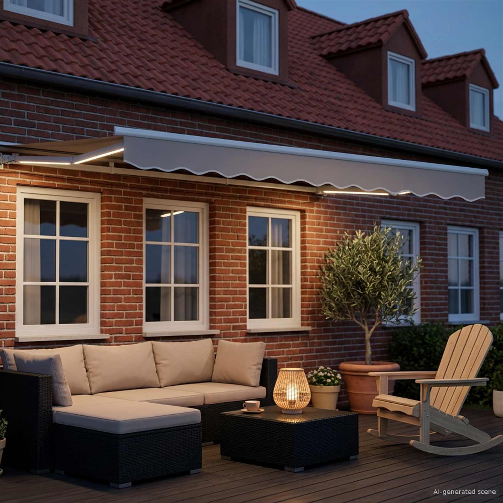 vidaXL Elektrische Markisenrahmen mit LEDs Weiß 2,5 x 2 m Aluminium
