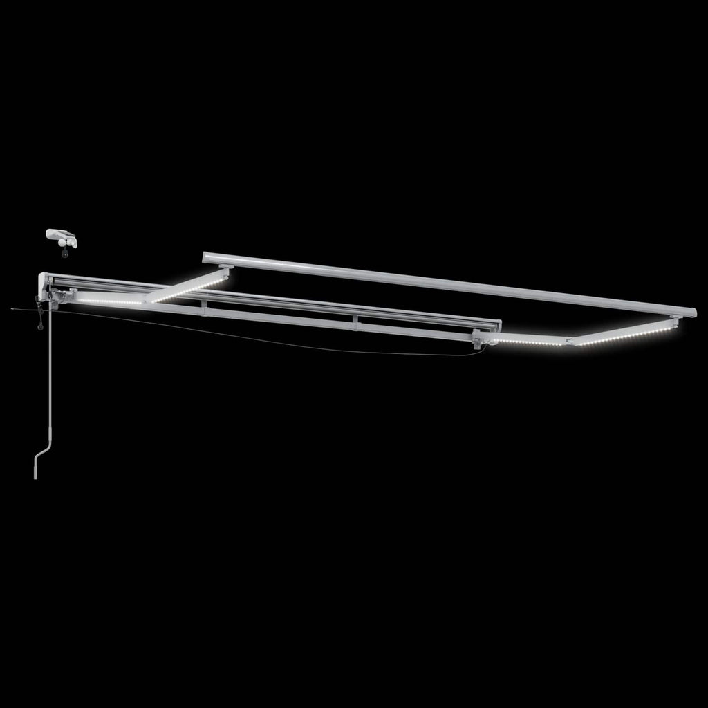vidaXL Elektrische Markisenrahmen mit LEDs Weiß 2,5 x 2 m Aluminium