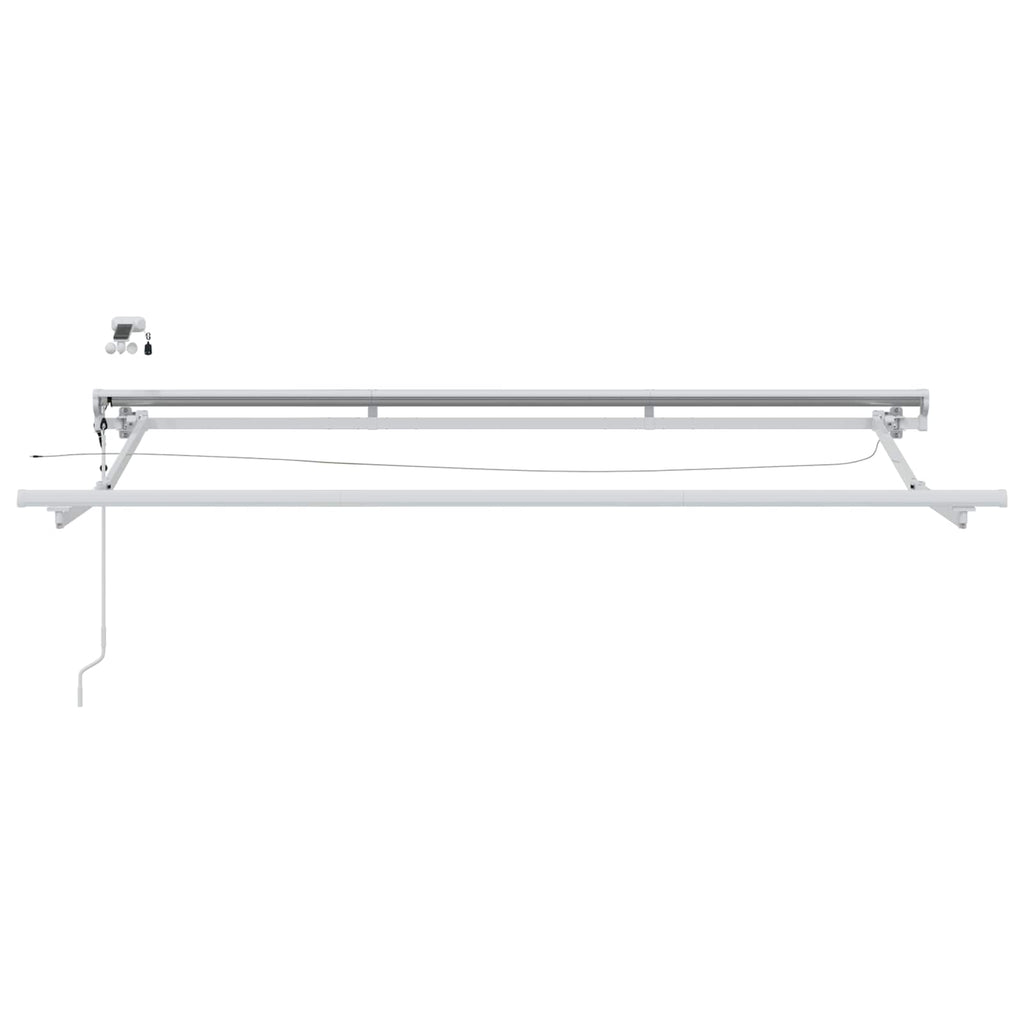 vidaXL Elektrische Markisenrahmen mit LEDs Weiß 2,5 x 2 m Aluminium