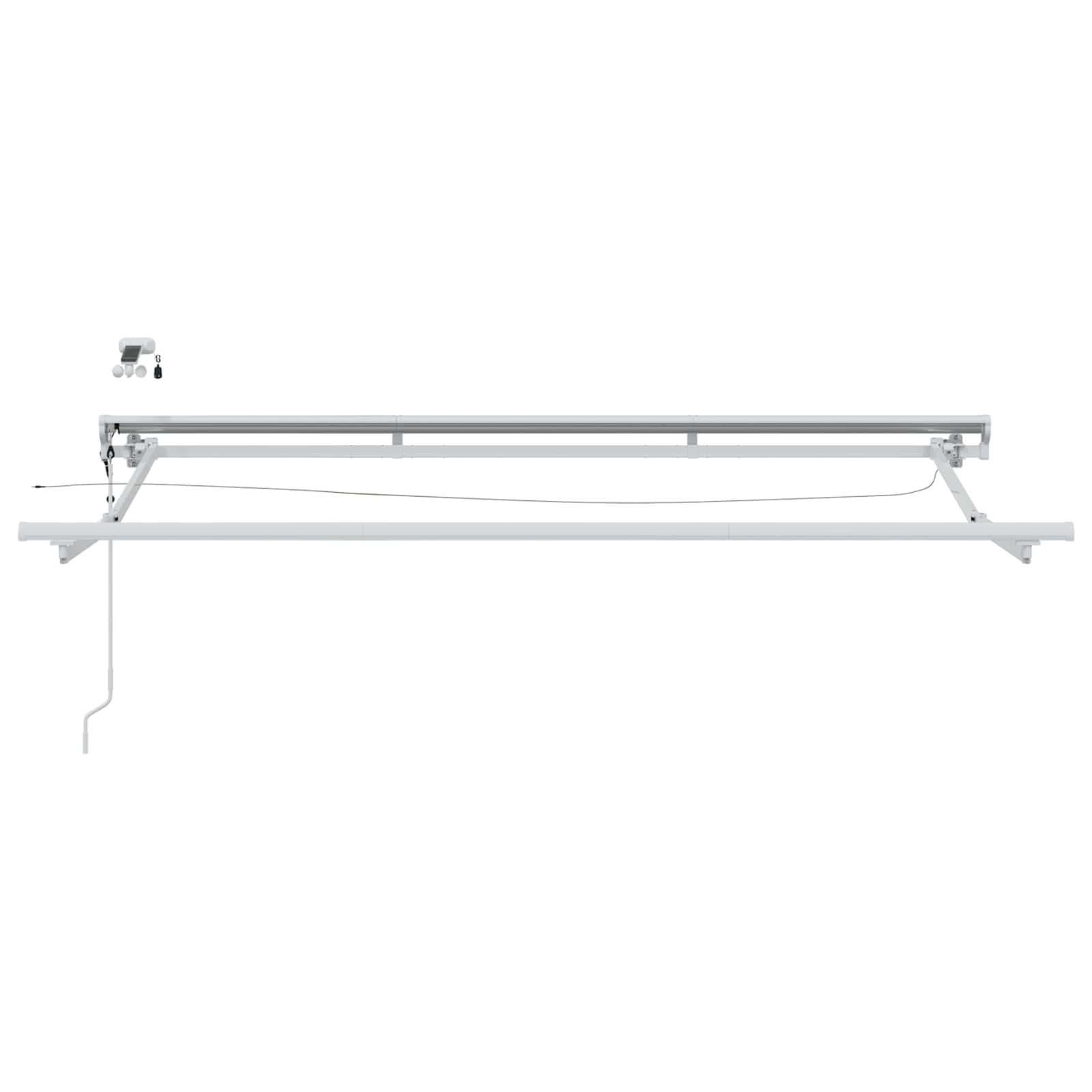 vidaXL Elektrische Markisenrahmen mit LEDs Weiß 2,5 x 2 m Aluminium