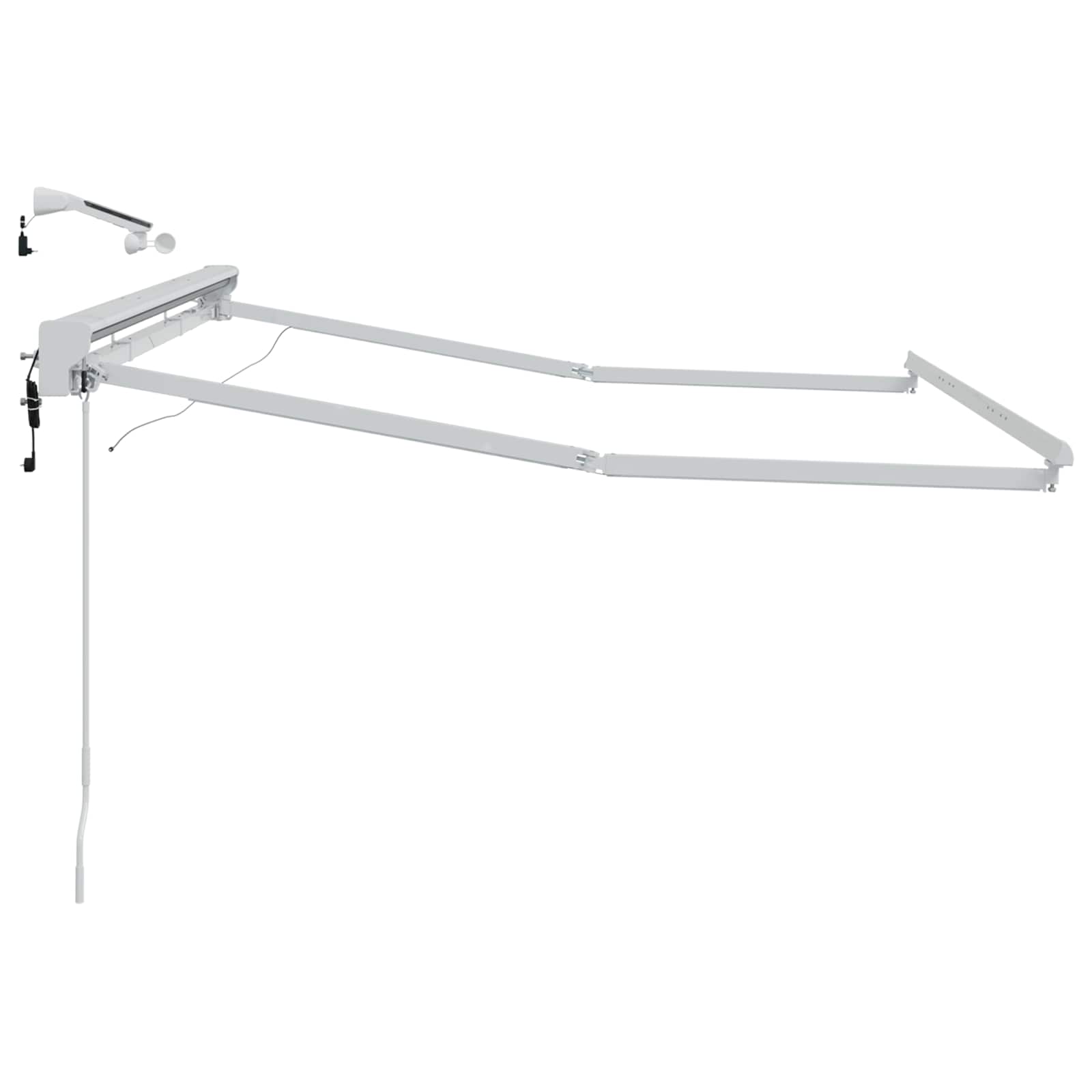vidaXL Elektrische Markisenrahmen mit LEDs Weiß 2,5 x 2 m Aluminium
