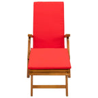 vidaXL Liegestuhl zum Verstellen und Klappen mit Kissen 2 pcs Rot