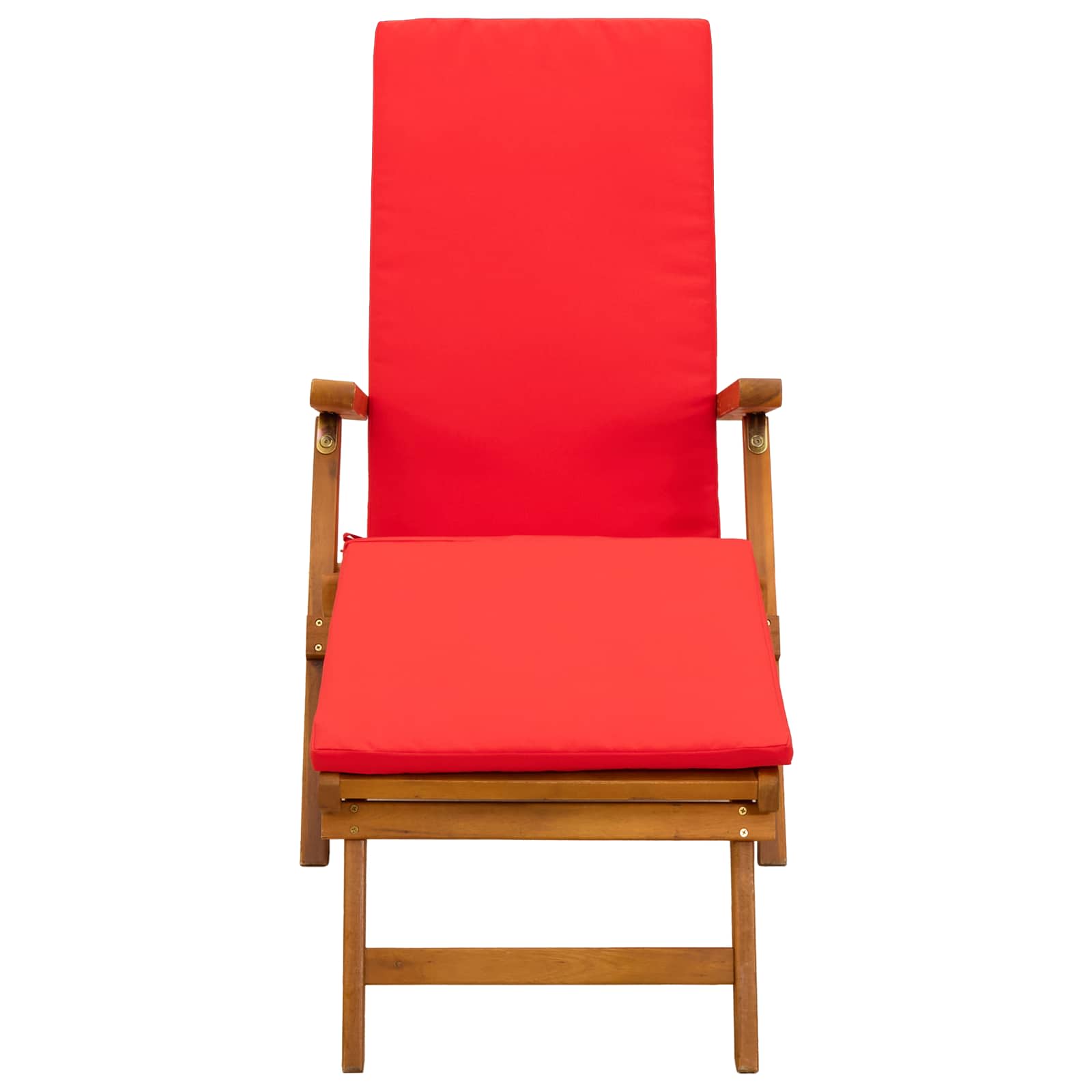 vidaXL Liegestuhl zum Verstellen und Klappen mit Kissen 2 pcs Rot