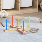 vidaXL Ringwurfspielset Mehrfarbig 41 x 41 x 16 cm Massivholz Kiefer