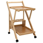 vidaXL Küchenwagen mit Rädern Hellbraun 65 x 40,5 x 76,5 cm Bambus