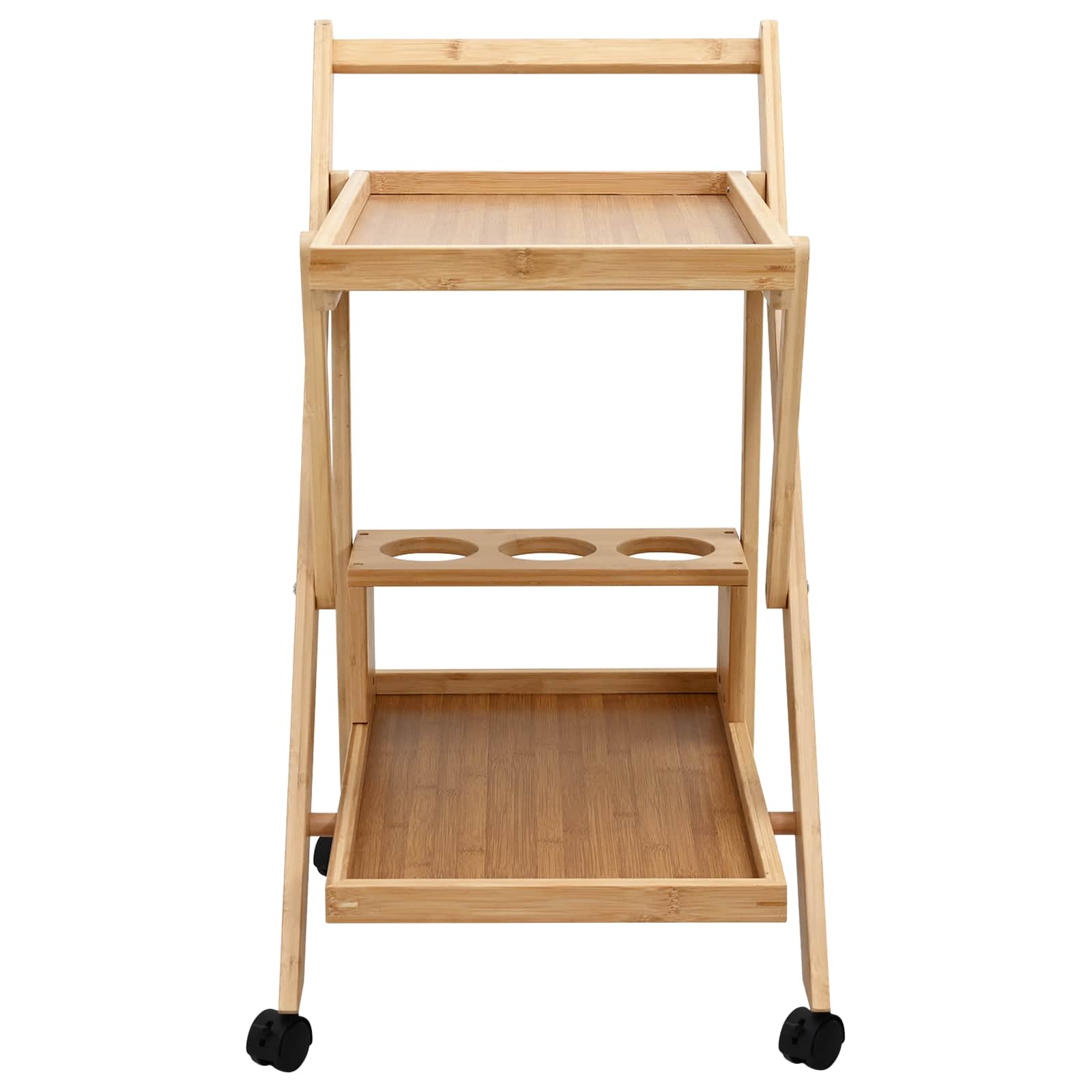 vidaXL Küchenwagen mit Rädern Hellbraun 65 x 40,5 x 76,5 cm Bambus
