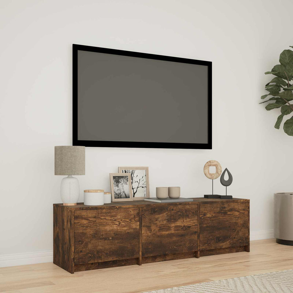 vidaXL Fernsehschrank mit LED Geräucherte Eiche 140 x 34 x 40 cm