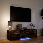 vidaXL Fernsehschrank mit LED Geräucherte Eiche 140 x 34 x 40 cm