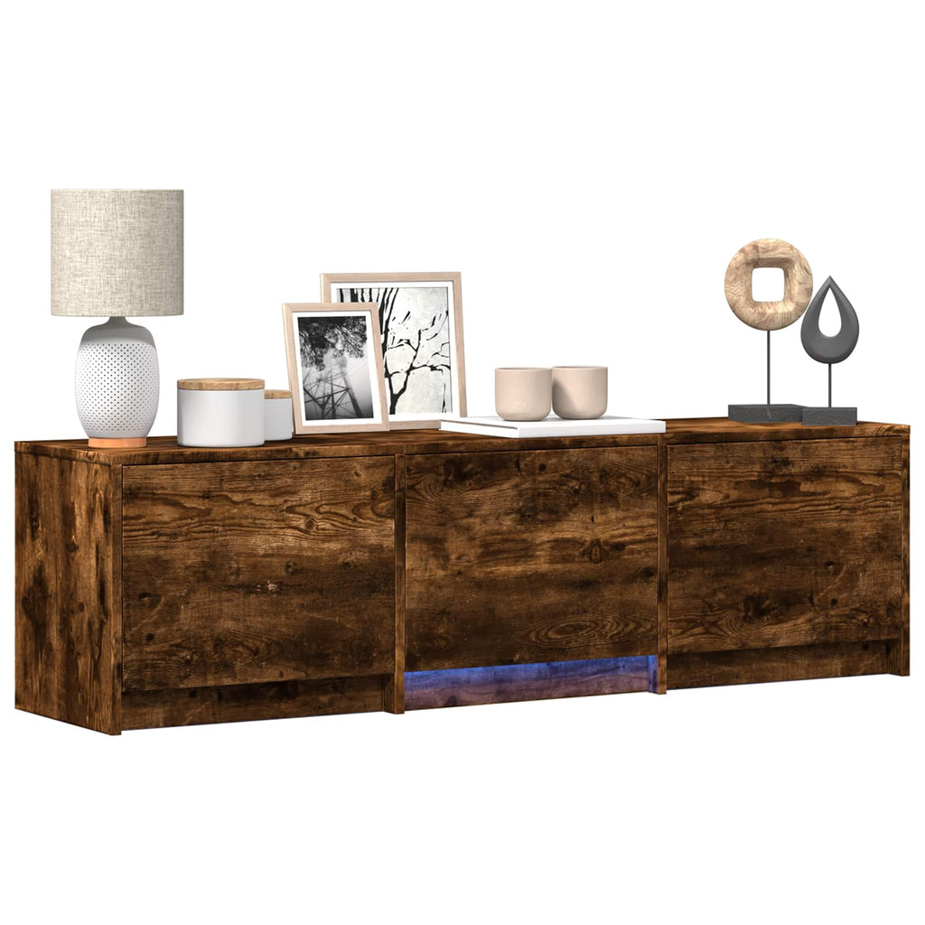 vidaXL Fernsehschrank mit LED Geräucherte Eiche 140 x 34 x 40 cm
