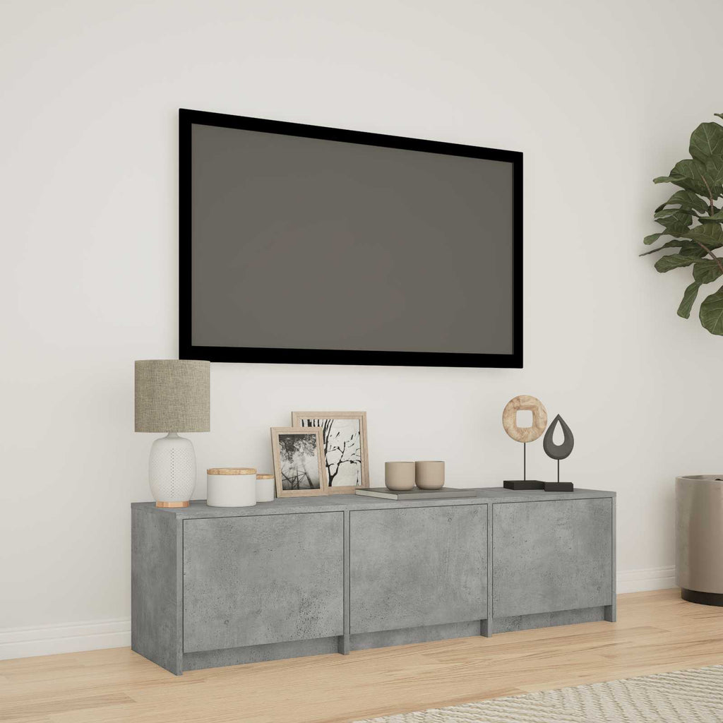 vidaXL Fernsehschrank mit LED Betongrau 140 x 34 x 40 cm Holzwerkstoff