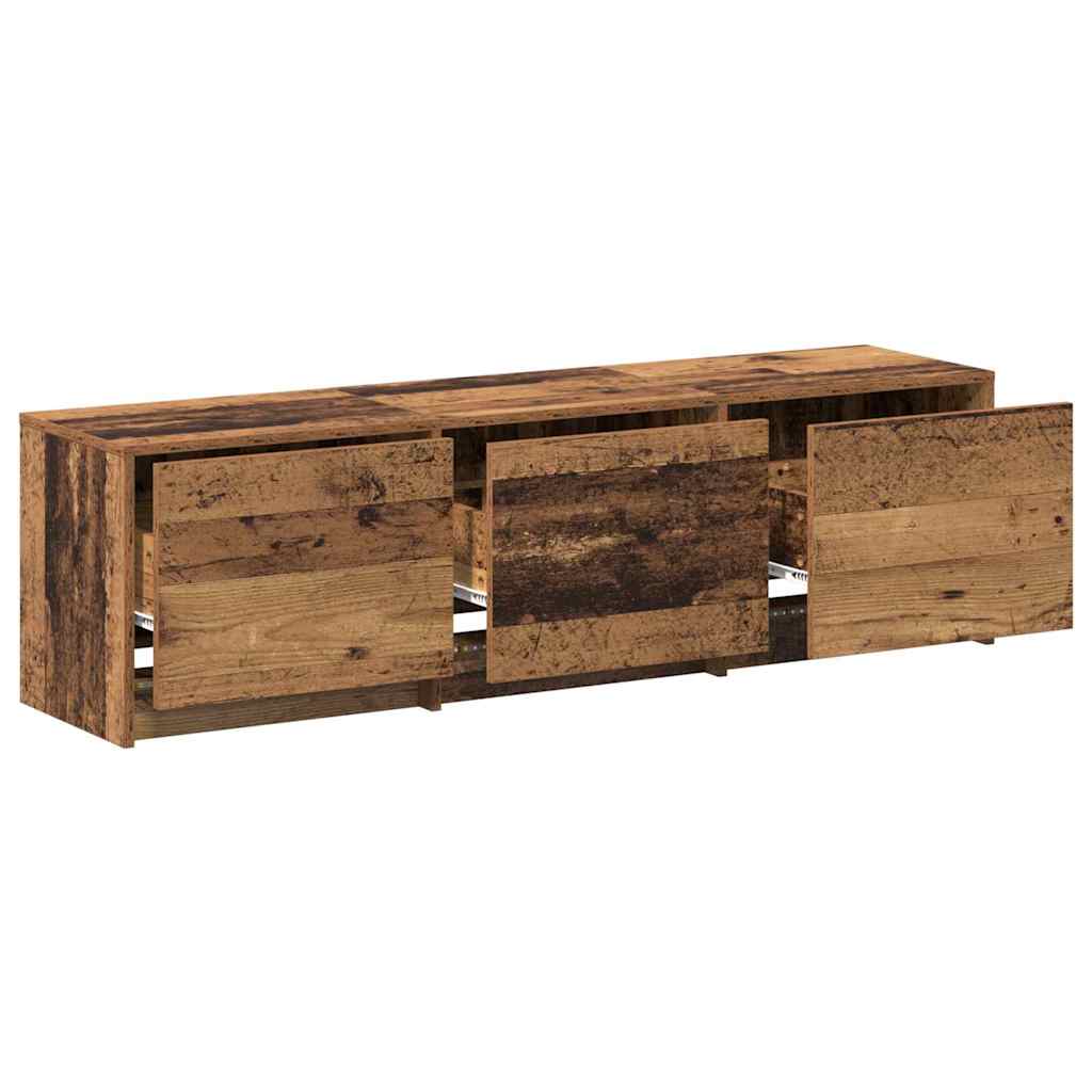 vidaXL Fernsehschrank mit LED Altholz 140 x 34 x 40 cm Holzwerkstoff