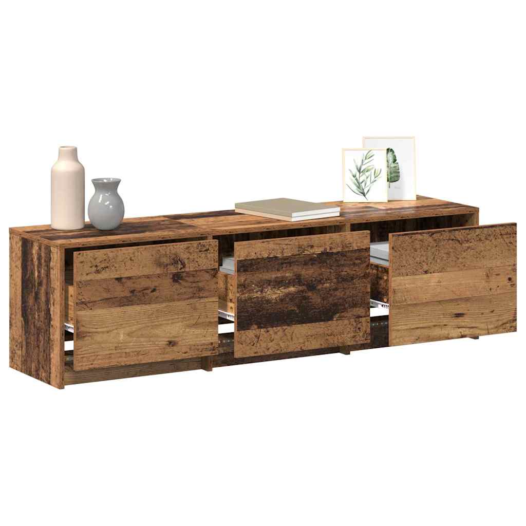 vidaXL Fernsehschrank mit LED Altholz 140 x 34 x 40 cm Holzwerkstoff