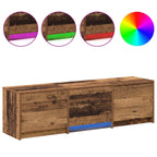 vidaXL Fernsehschrank mit LED Altholz 140 x 34 x 40 cm Holzwerkstoff
