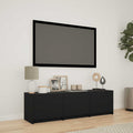 vidaXL Fernsehschrank mit LED Schwarz 140 x 34 x 40 cm Holzwerkstoff