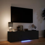 vidaXL Fernsehschrank mit LED Schwarz 140 x 34 x 40 cm Holzwerkstoff