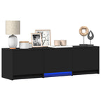 vidaXL Fernsehschrank mit LED Schwarz 140 x 34 x 40 cm Holzwerkstoff