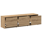 vidaXL Fernsehschrank mit LED Kunsthandwerk Eiche 140 x 34 x 40 cm