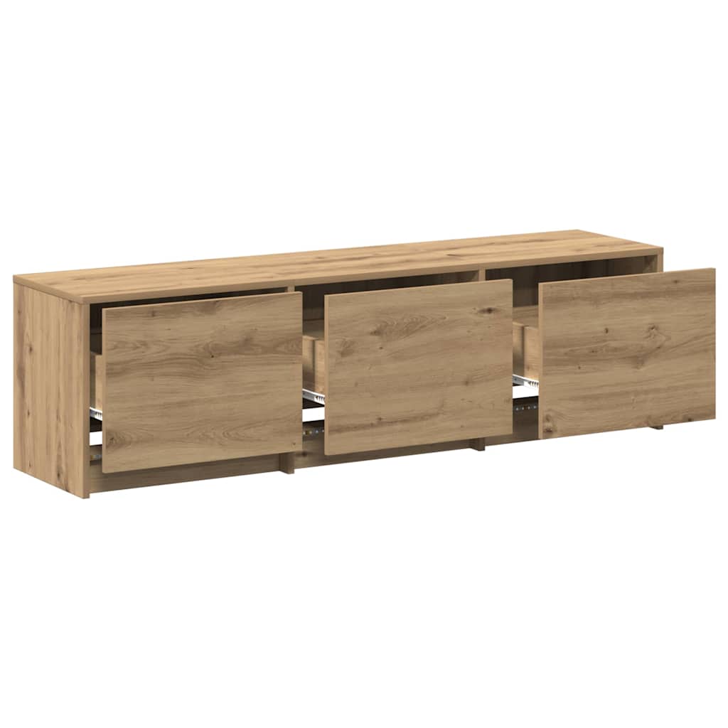 vidaXL Fernsehschrank mit LED Kunsthandwerk Eiche 140 x 34 x 40 cm
